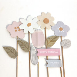 500 Cake Topper Flores c/6